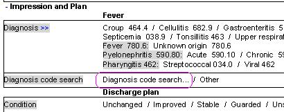 Diagnosis code search