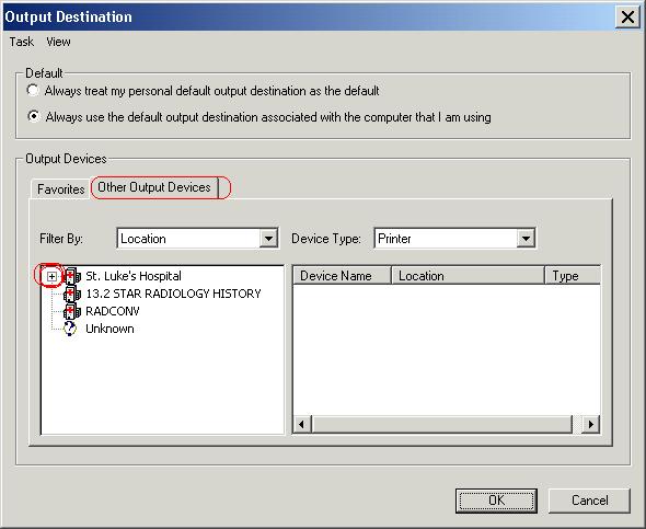 Other Output Devices tab